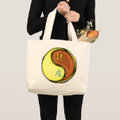 Tweelingen & Hout Hond Grote Tote Bag (Voorkant (product))