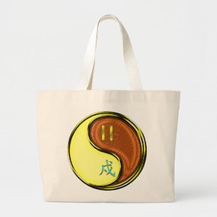 Tweelingen & Hout Hond Grote Tote Bag