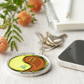 Tweelingen & Hout Hond Sleutelhanger (Zijkant)