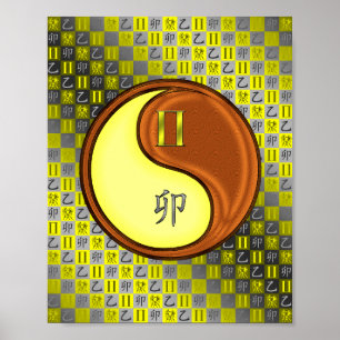 Tweelingen & Hout Konijn Poster