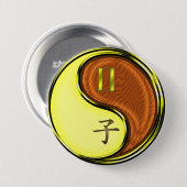 Tweelingen & Hout Rat Ronde Button 7,6 Cm (Voorkant /achterkant)