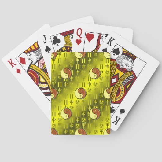 Tweelingen & Houten Aap Pokerkaarten (Achterkant)