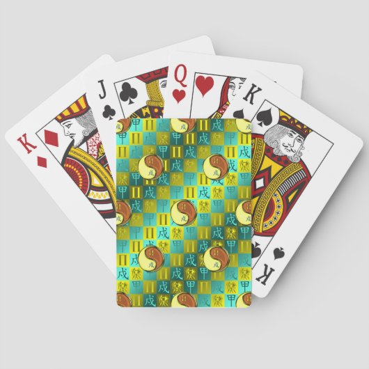 Tweelingen & Houten Hond Pokerkaarten (Achterkant)