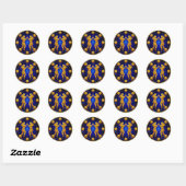 Tweelingen in Kosmische Cirkel Ronde Sticker (Vel)
