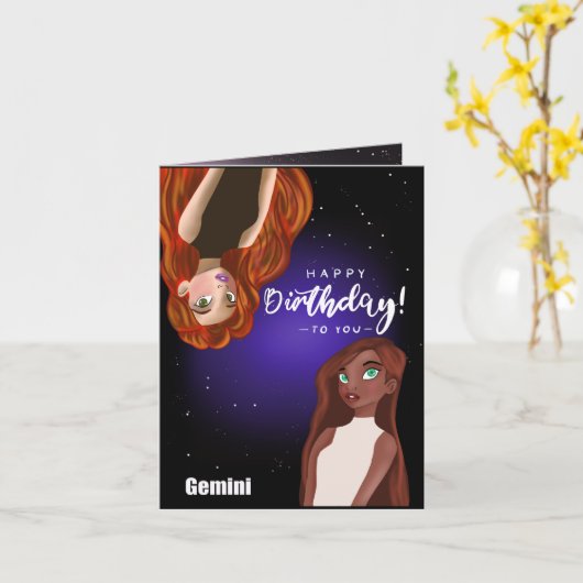 Tweelingen Kaart (Gele Bloem)