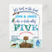 Tweelingen kleine visser met de vijfde visser uitnodiging briefkaart (Voorkant)