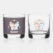 Tweelingen knuffels - Zodiac Harmony Whisky Glas (Achterkant)