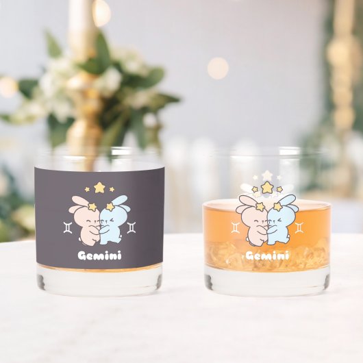 Tweelingen knuffels - Zodiac Harmony Whisky Glas (Insitu (Huwelijk))