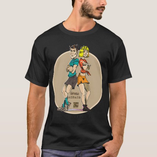 Tweelingen man horoscoop t-shirt (Voorkant)
