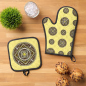 Tweelingen Mandala Ovenwant & Pannenlap Set (Top down)