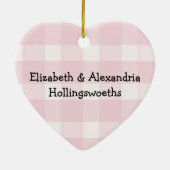 Tweelingen meisjes Eerste Kerstroze Keramisch Ornament (Achterkant)