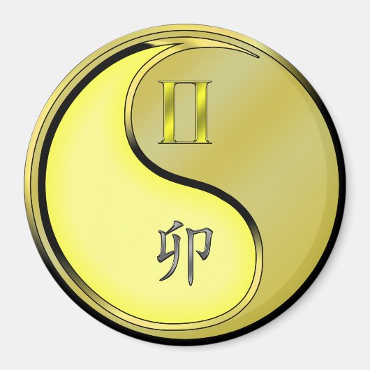 Tweelingen & Metaal Konijn Magneet (Voorkant)