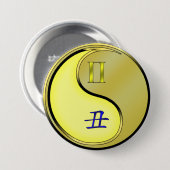 Tweelingen & Metaal Os Ronde Button 7,6 Cm (Voorkant /achterkant)