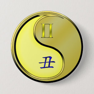 Tweelingen & Metaal Os Ronde Button 7,6 Cm
