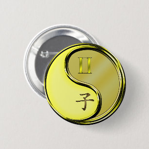 Tweelingen & Metaal Rat Ronde Button 5,7 Cm