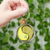 Tweelingen & metalen hond sleutelhanger (Hand)