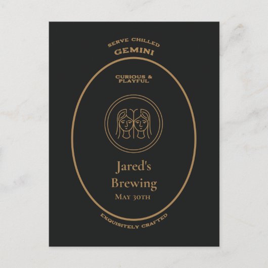 Tweelingen Nieuwsgierig Speels Persoonlijk Apothee Briefkaart (Voorkant)