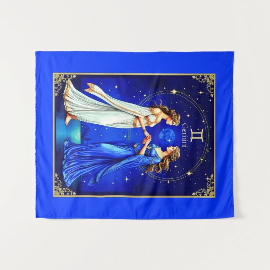 Tweelingen onder een sterrenhemel wandkleed (Voorkant (horizontaal))