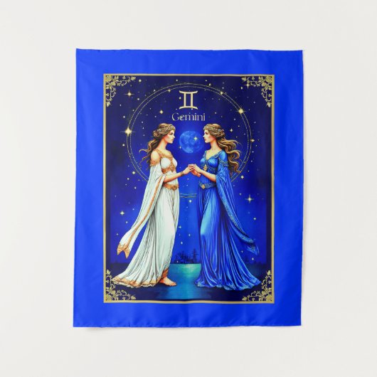 Tweelingen onder een sterrenhemel wandkleed (Voorkant)