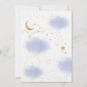 Tweelingen Over de Maan Luiaard Goud Blauw Baby Sh Kaart (Achterkant)