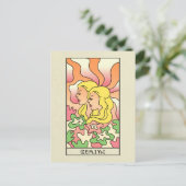 Tweelingen Sterrenbeeld Abstracte Kunst Vintage Briefkaart (Staand voorkant)