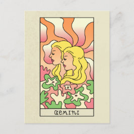 Tweelingen Sterrenbeeld Abstracte Kunst Vintage Briefkaart