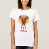 Tweelingen sterrenbeeld boho waterverf T-shirt (Voorkant)