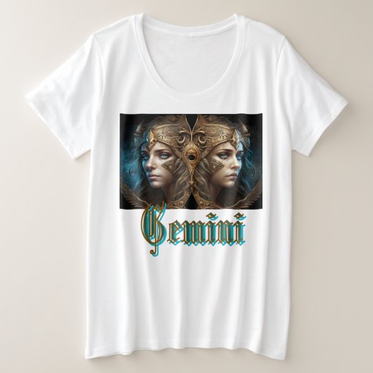 Tweelingen Sterrenbeeld Grote Maat T-shirt (Design voorkant)
