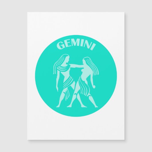 Tweelingen, sterrenbeeld, horoscoop, astrologie magnetische uitnodiging (Voorkant)