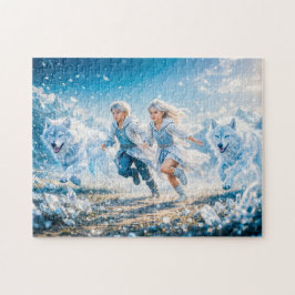 Tweelingen Sterrenbeeld met Twee Kinderen en Witte Legpuzzel