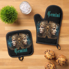 Tweelingen Sterrenbeeld Ovenwant & Pannenlap Set