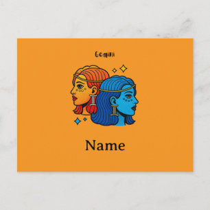 Tweelingen Sterrenbeeld Pop Art - Retro Hemelse Tw Briefkaart