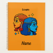 Tweelingen Sterrenbeeld Pop Art - Retro Hemelse Tw Planner (Voorkant)