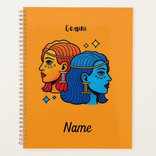 Tweelingen Sterrenbeeld Pop Art - Retro Hemelse Tw Planner (Voorkant)