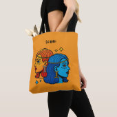 Tweelingen Sterrenbeeld Pop Art - Retro Hemelse Tw Tote Bag (Dichtbij)