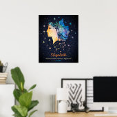 Tweelingen sterrenbeeld Sterrenstelsel Zodiac Wate Poster (Thuiskantoor)