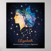Tweelingen sterrenbeeld Sterrenstelsel Zodiac Wate Poster (Voorkant)