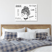 Tweelingen Sterrenbeeld Symbool en Teken Canvas Afdruk (Insitu (Slaapkamer))