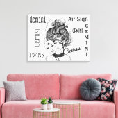 Tweelingen Sterrenbeeld Symbool en Teken Canvas Afdruk (Insitu (Woonkamer))