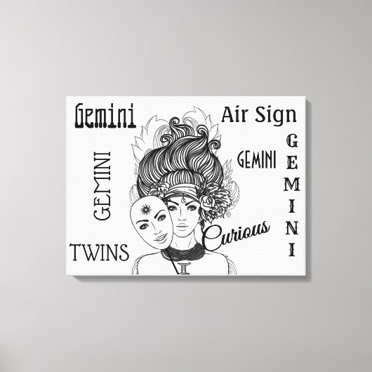 Tweelingen Sterrenbeeld Symbool en Teken Canvas Afdruk (Voorkant)
