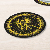 Tweelingen - Sterrenbeeld - Symbool - Horoscoop Ronde Kartonnen Onderzetter (Gebogen)
