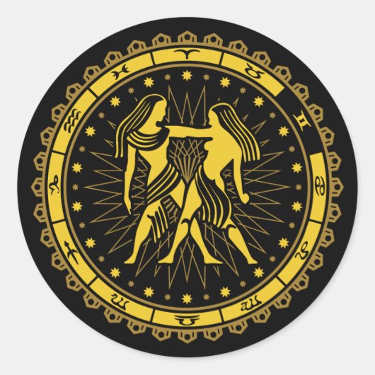 Tweelingen - Sterrenbeeld - Symbool - Horoscoop Ronde Sticker (Voorkant)