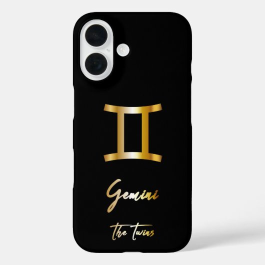 Tweelingen sterrenbeeld, zwart en goud Case-Mate iPhone case (Achterkant)