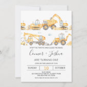 Tweelingen stoppen het verkeer in aanbouw verjaard kaart (Voorkant)