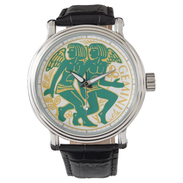 Tweelingen teken van de dierenriem horloge (Voorkant)