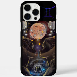 Tweelingen telefoonhoesje, zwart iPhone 16 pro max hoesje