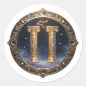 Tweelingen van de Steenbok Zodiac Ronde Sticker (Voorkant)