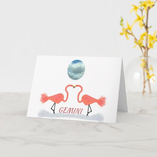 Tweelingen Verjaardag Kaart met Originele Digitale (Gele Bloem)