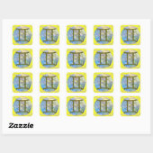Tweelingen Vierkante Sticker (Vel)