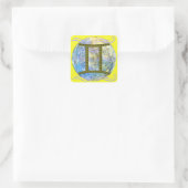Tweelingen Vierkante Sticker (Tas)